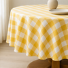Genoa Woven Linen Stain Resistant Round Table Cloth White