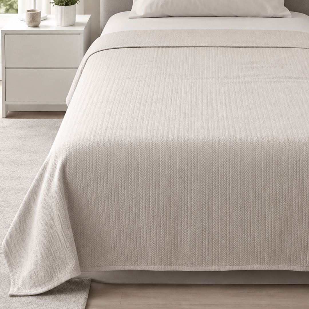 Mila %100 Pamuk Tek Kişilik Pike 160x240 cm Vizon