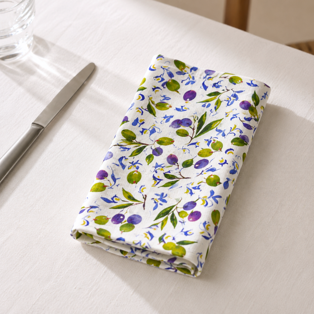 Genoa Woven Linen Stain Resistant Napkin White (Pack of 2)