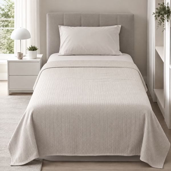 Mila %100 Pamuk Tek Kişilik Pike 160x240 cm Vizon