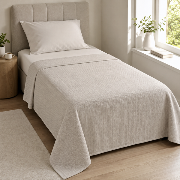 Mila %100 Pamuk Tek Kişilik Pike 160x240 cm Vizon