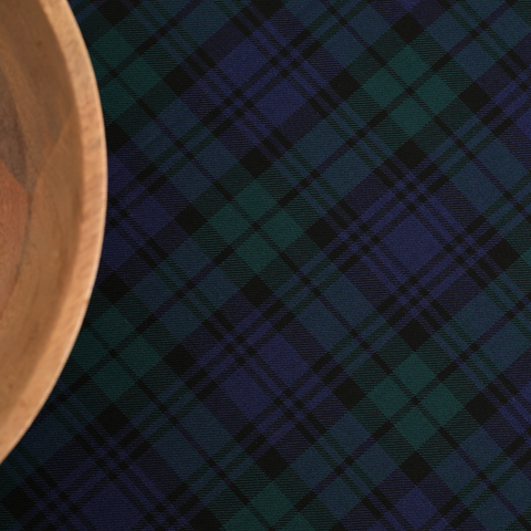 Tartan Plaid Round Table Cloth White