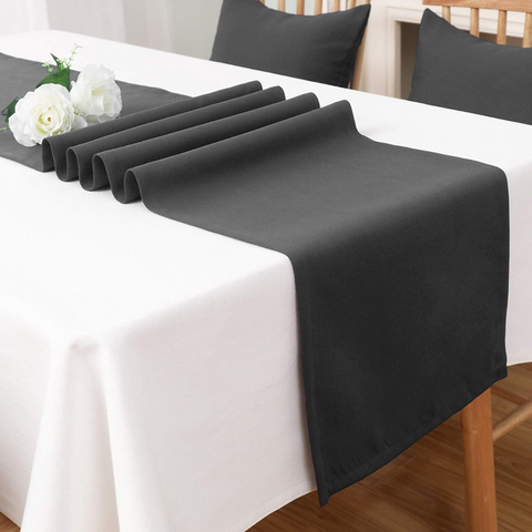 Genoa Woven Linen Stain Resistant Runner 50x150 cm Anthracite