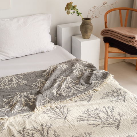 Coral 4 Layer Muslin Double Bedspread