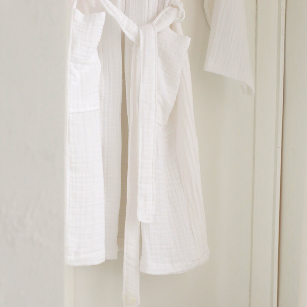 Navigli 2-Piece Muslin Bathrobe/Evening Gown Set Pink-White