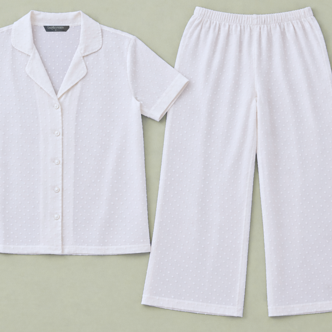 Dreamy İşlemeli Pamuk Kadın Pijama Takımı Beyaz