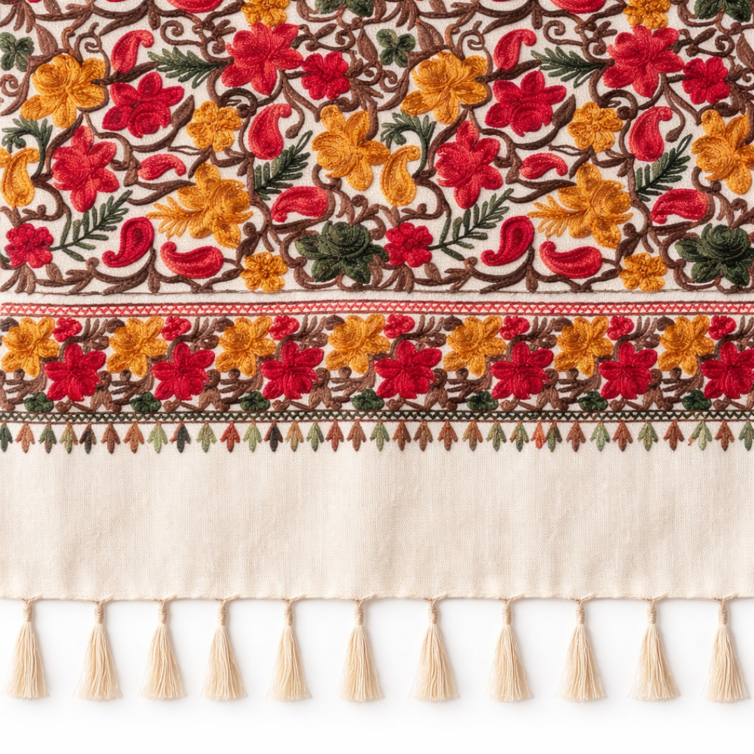 Riva Çok Amaçlı Yün Şal 70x200 cm Krem