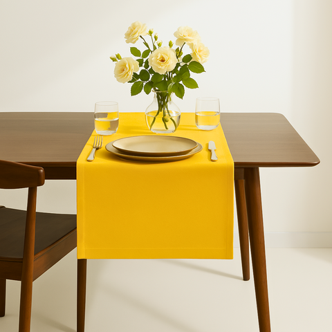 Genoa Woven Linen Stain Resistant Runner 50x150 cm Yellow