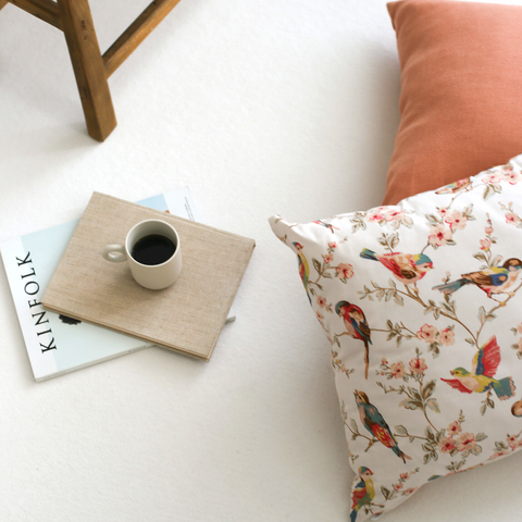 British Birds Pillow Cover 45x45 cm Ecru