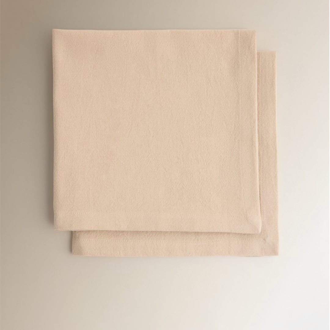 Genoa Woven Linen Stain Resistant Napkin White (Pack of 2)
