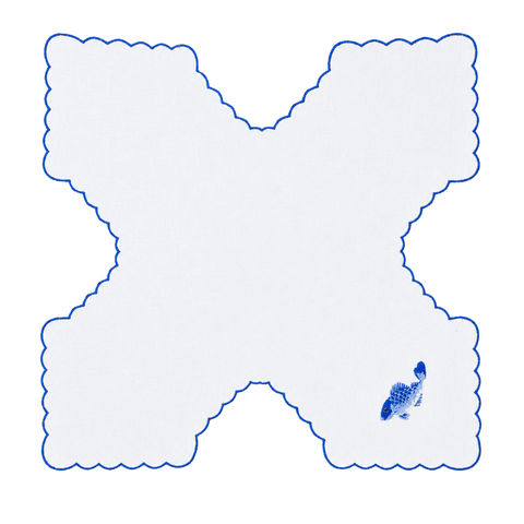 Kairos Nakışlı Pamuk Ekmek Sepeti Örtüsü 60x60 cm