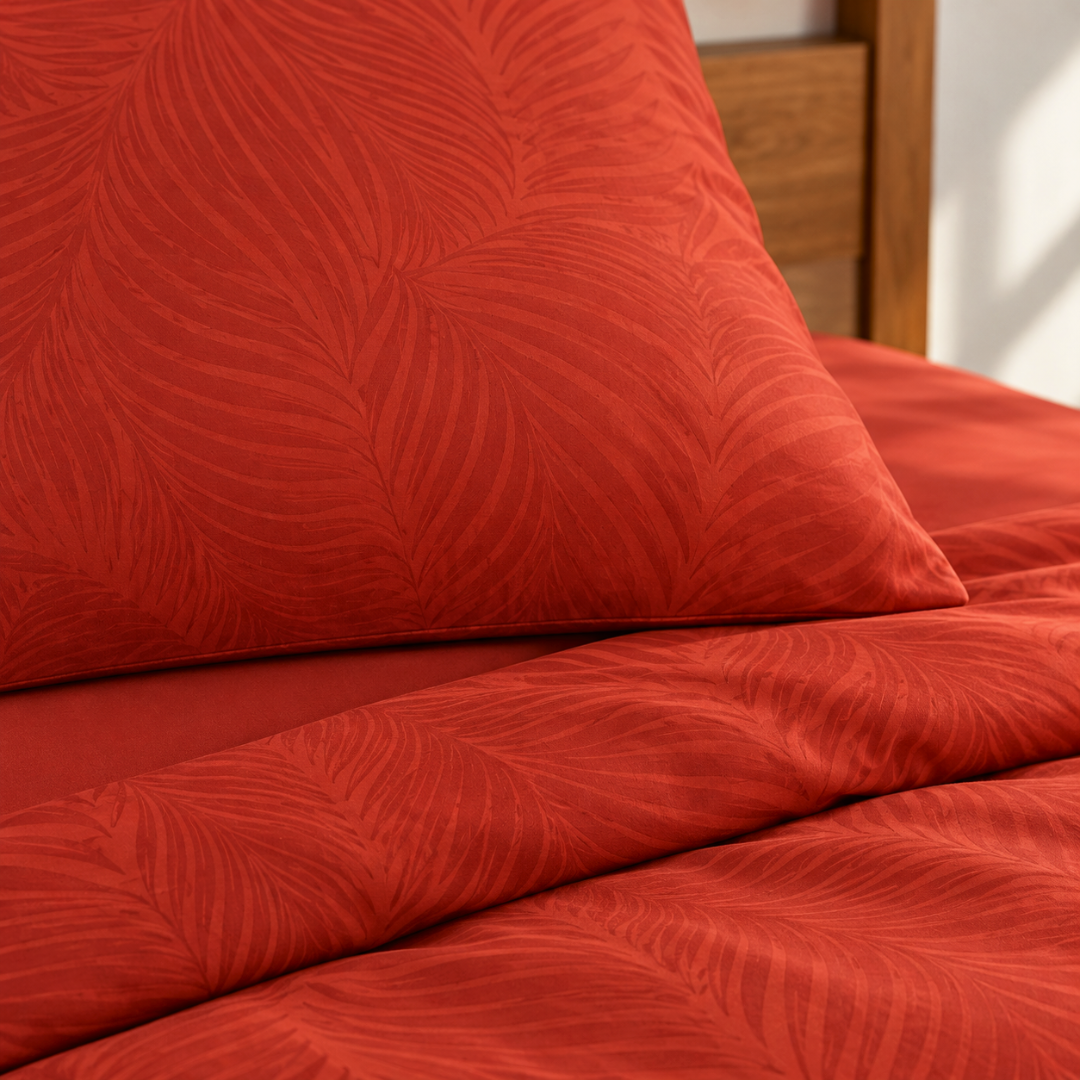 Flame Double Deluxe Cotton Satin Duvet Cover Set 200x220 cm Tile