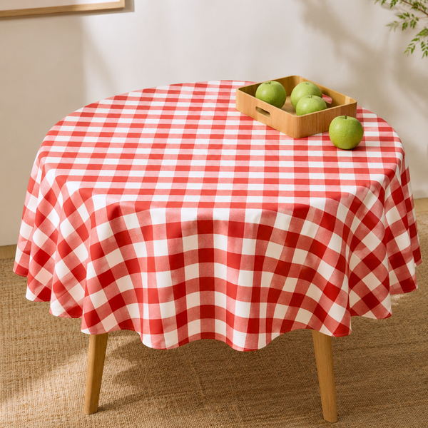 Genoa Woven Linen Stain Resistant Round Table Cloth White