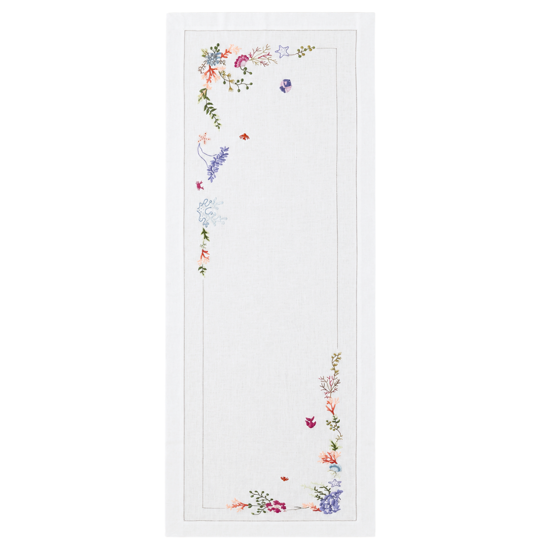 Coral Embroidered Runner 50x160 cm Orange