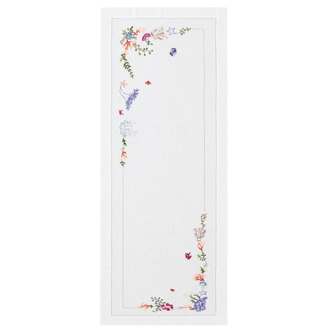 Coral Embroidered Runner 50x160 cm Orange