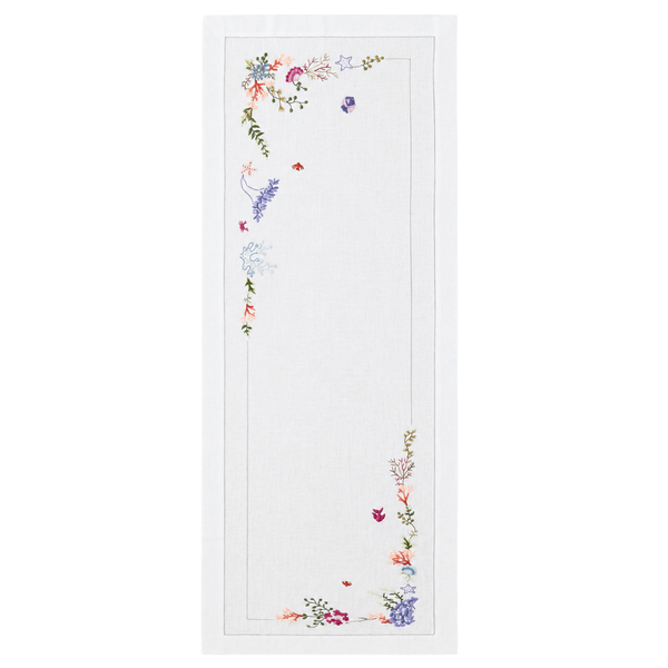 Coral Embroidered Runner 50x160 cm Orange