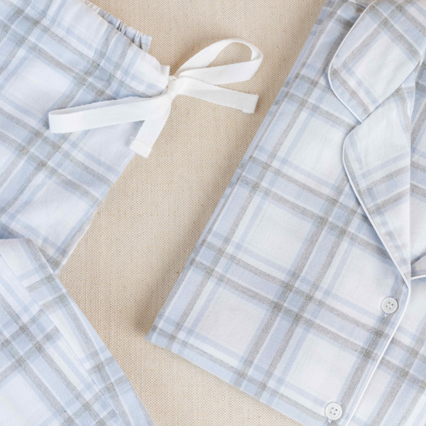 Beige Striped %100 Pamuk Kadın Pijama Takımı