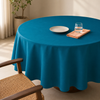 Genoa Woven Linen Stain Resistant Round Table Cloth White