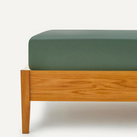 Single Elastic Bamboo Aloe Vera Bed Sheet 100x200 cm Khaki