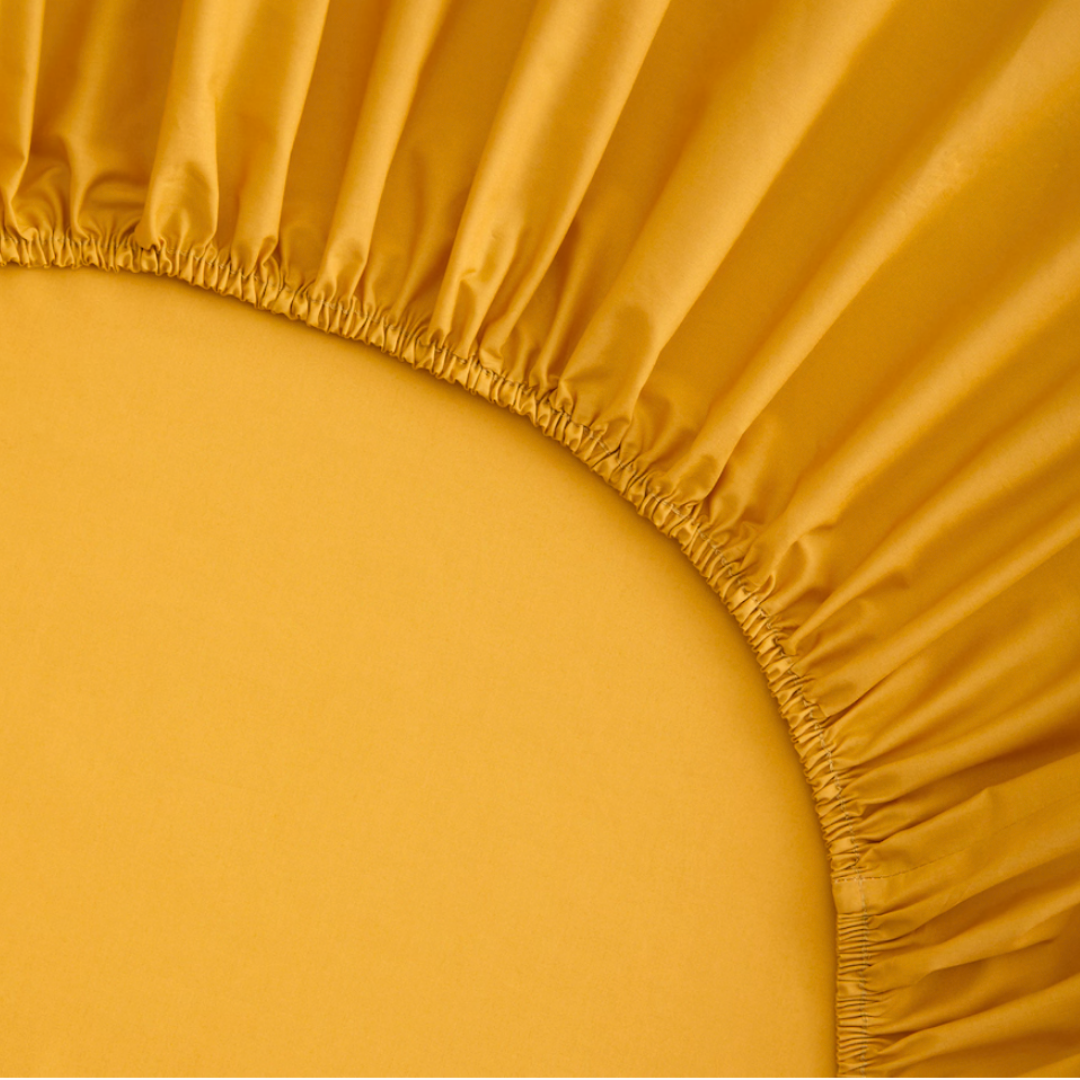King Size Elastic Bamboo Aloe Vera Bed Sheet 180x200 cm Yellow