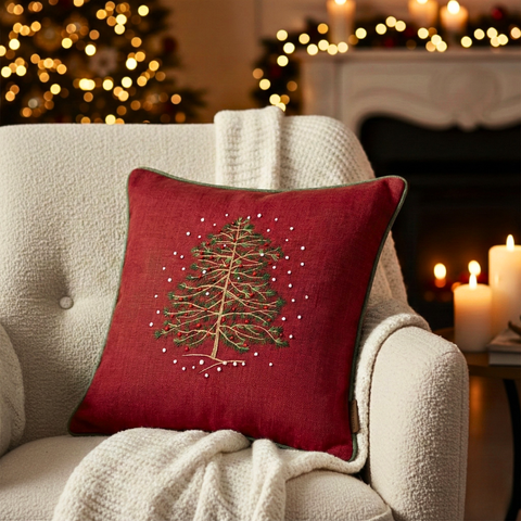 Tartan Plaid Cushion Cover 45x45 cm White