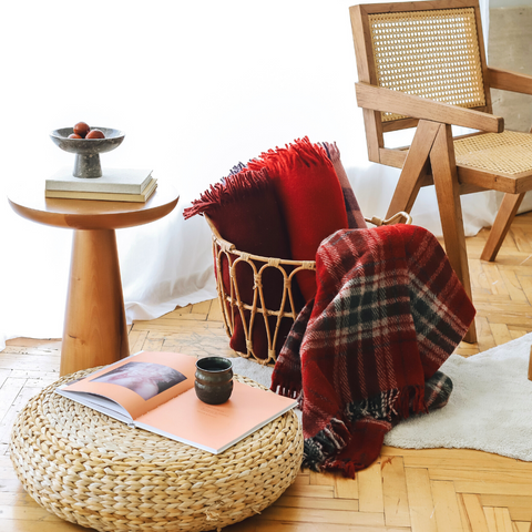 Woolmark Single Pure Wool Blanket Claret Red