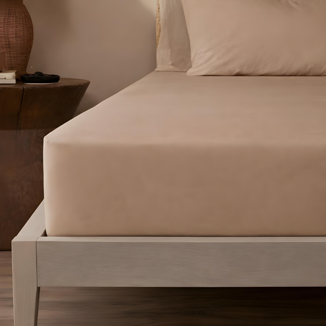 Stella 100% Cotton Ranforce Single Elastic Bed Sheet 100x200 cm Beige