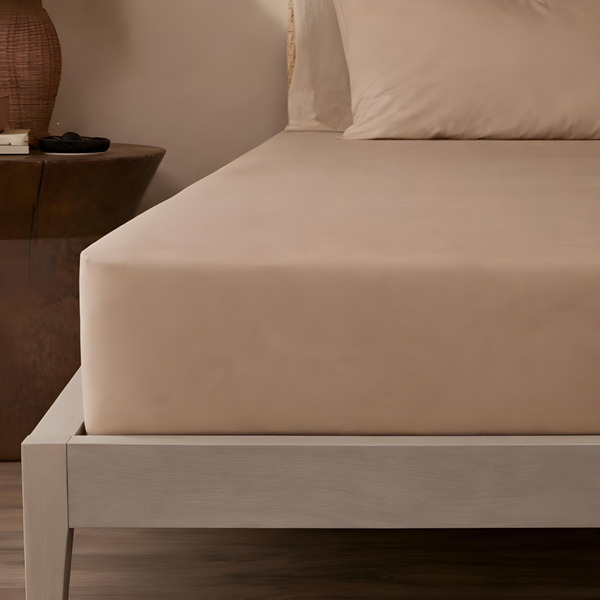 Stella 100% Cotton Ranforce Single Elastic Bed Sheet 100x200 cm Beige