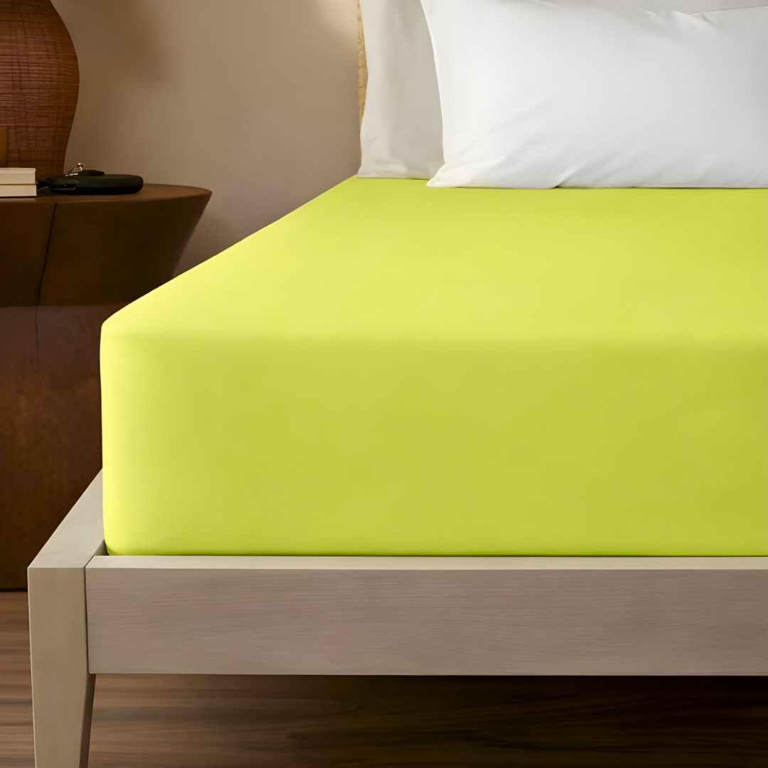 Stella 100% Cotton Ranforce Double Elastic Bed Sheet 160x200 cm Light Green