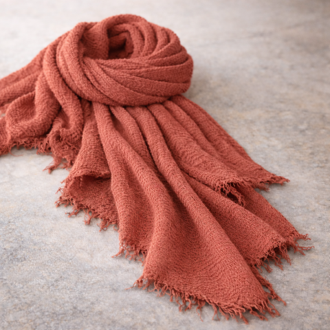 Cyra 100% Cotton Shawl Claret Red