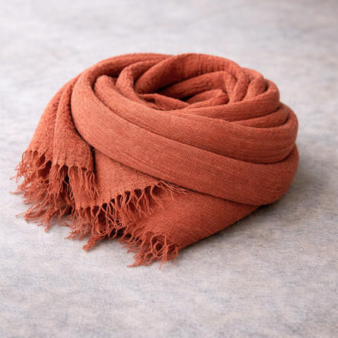 Cyra 100% Cotton Shawl Claret Red