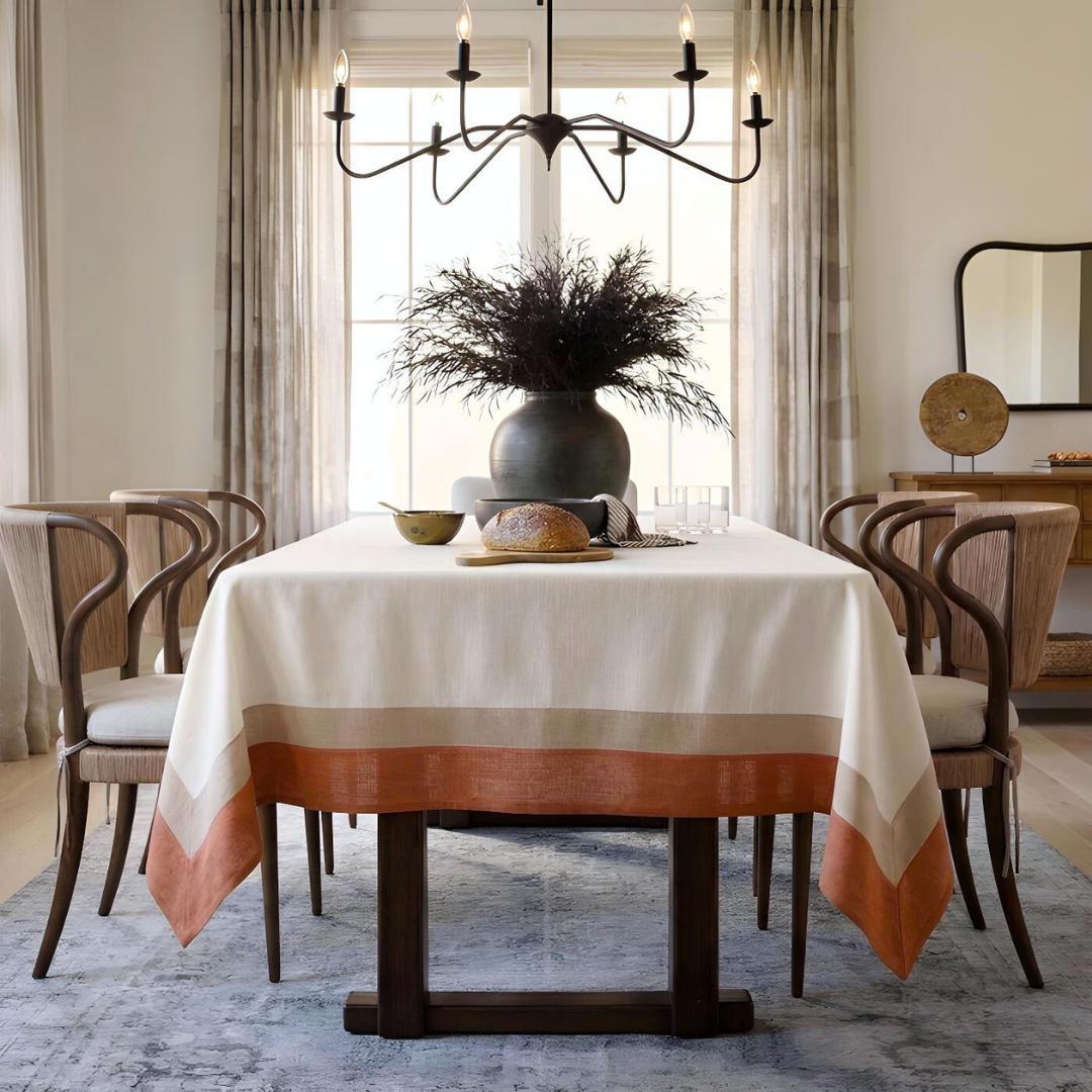 Genoa Woven Linen Stain Resistant Table Cloth White