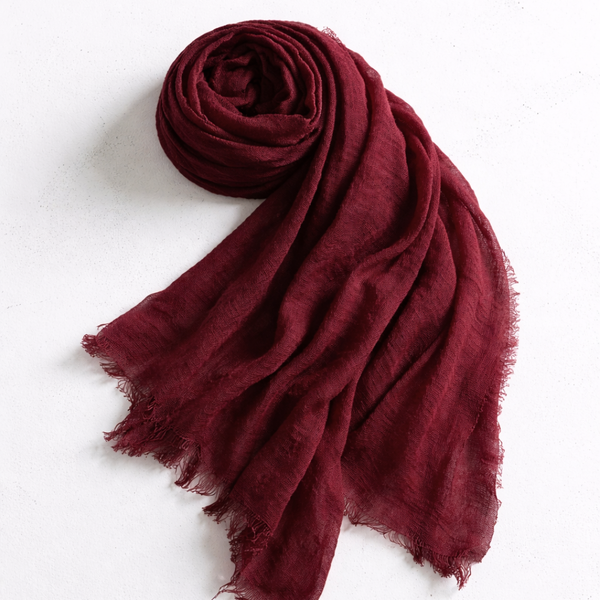 Cyra 100% Cotton Shawl Claret Red
