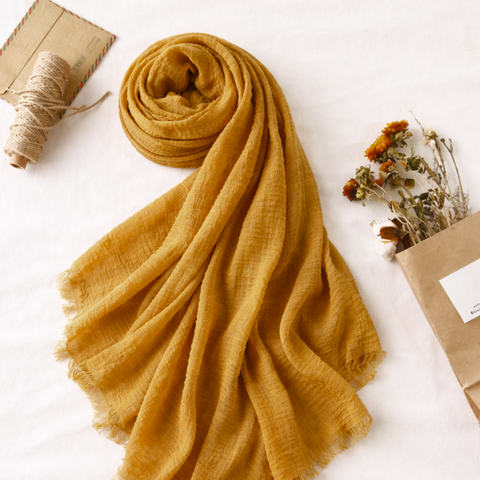 Cyra 100% Cotton Shawl Saffron