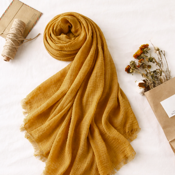 Cyra 100% Cotton Shawl Saffron