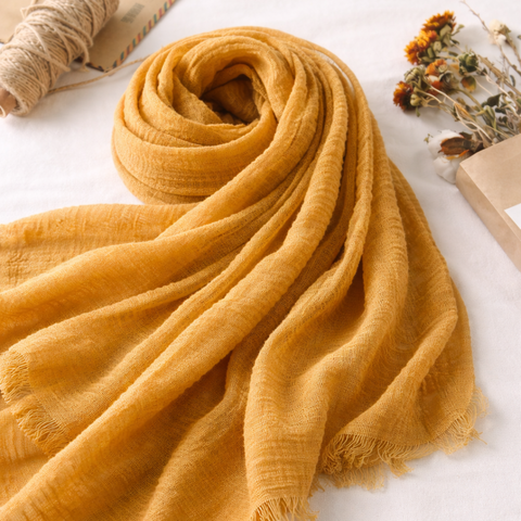 Cyra 100% Cotton Shawl Saffron