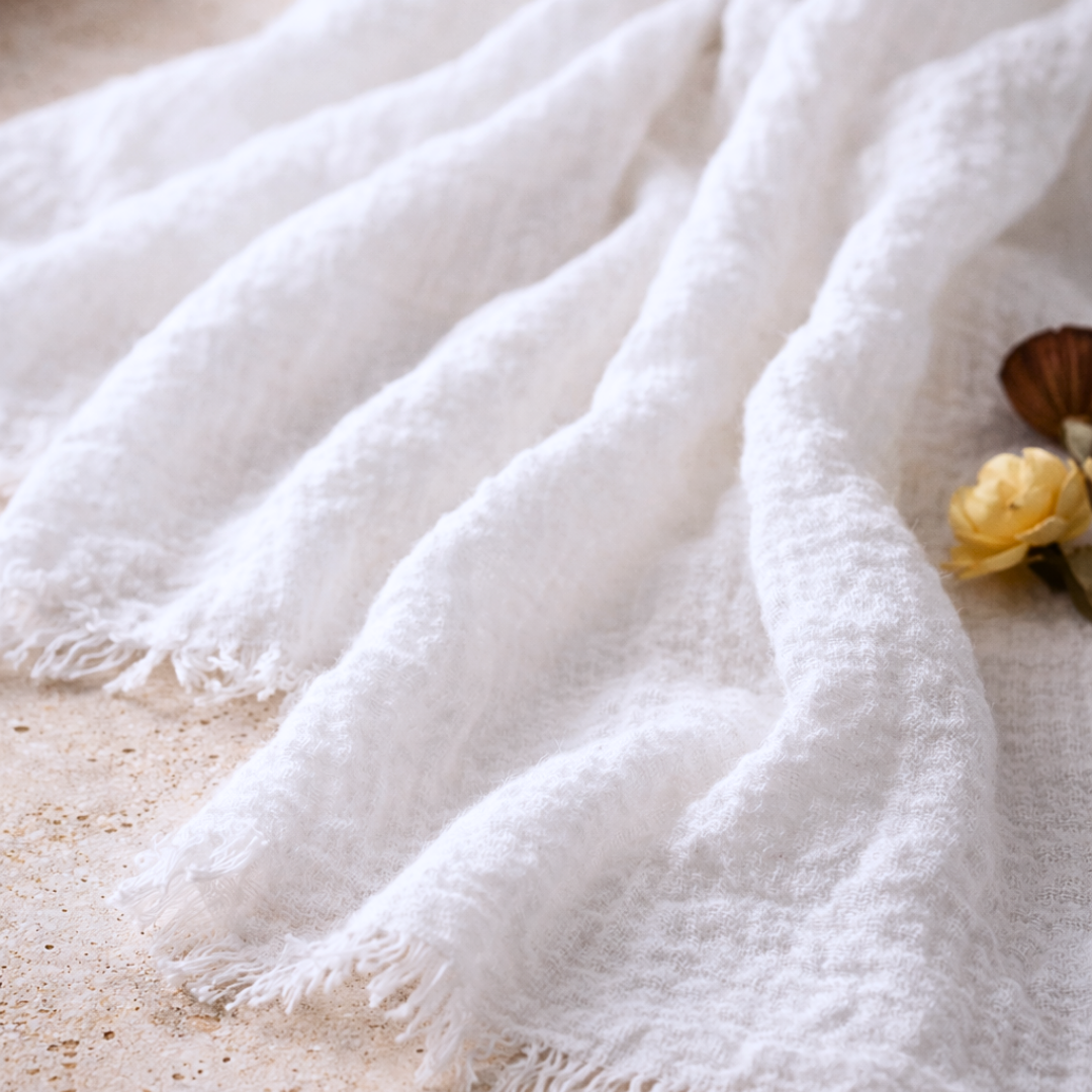Cyra 100% Cotton Shawl White