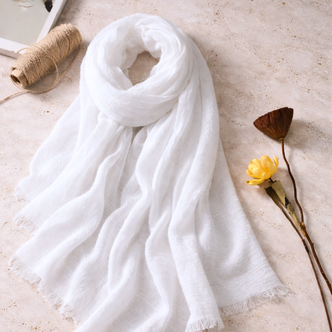 Cyra 100% Cotton Shawl White