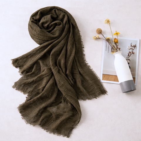 Cyra 100% Cotton Shawl Khaki