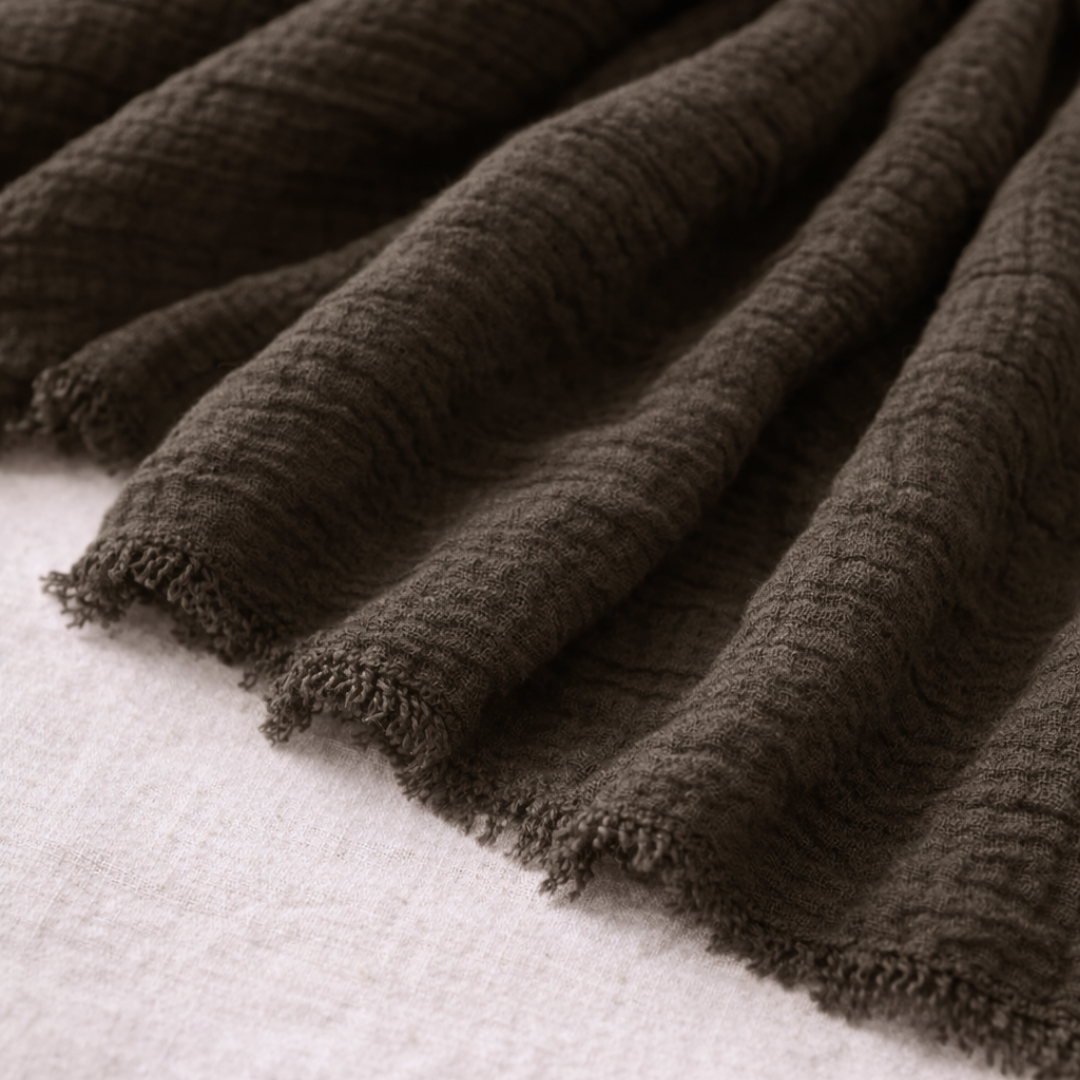 Cyra 100% Cotton Shawl Khaki