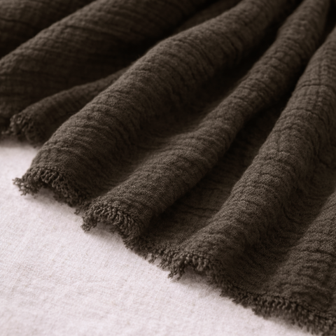 Cyra 100% Cotton Shawl Khaki