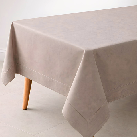 Genoa Woven Linen Stain Resistant Table Cloth White