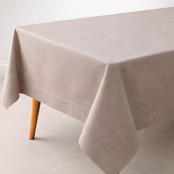 Genoa Woven Linen Stain Resistant Table Cloth White