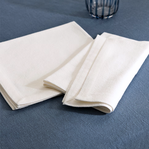 Genoa Woven Linen Stain Resistant Napkin White (Pack of 2)