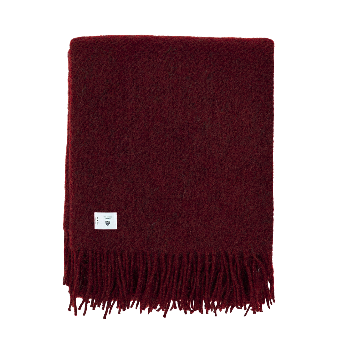 Woolmark Single Pure Wool Blanket Claret Red