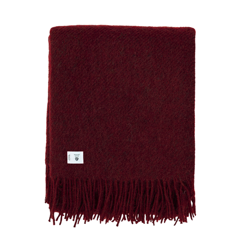 Woolmark Single Pure Wool Blanket Claret Red