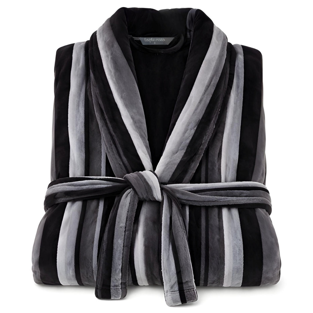 Stripe Premium 100% Cotton Men's Bathrobe Navy
