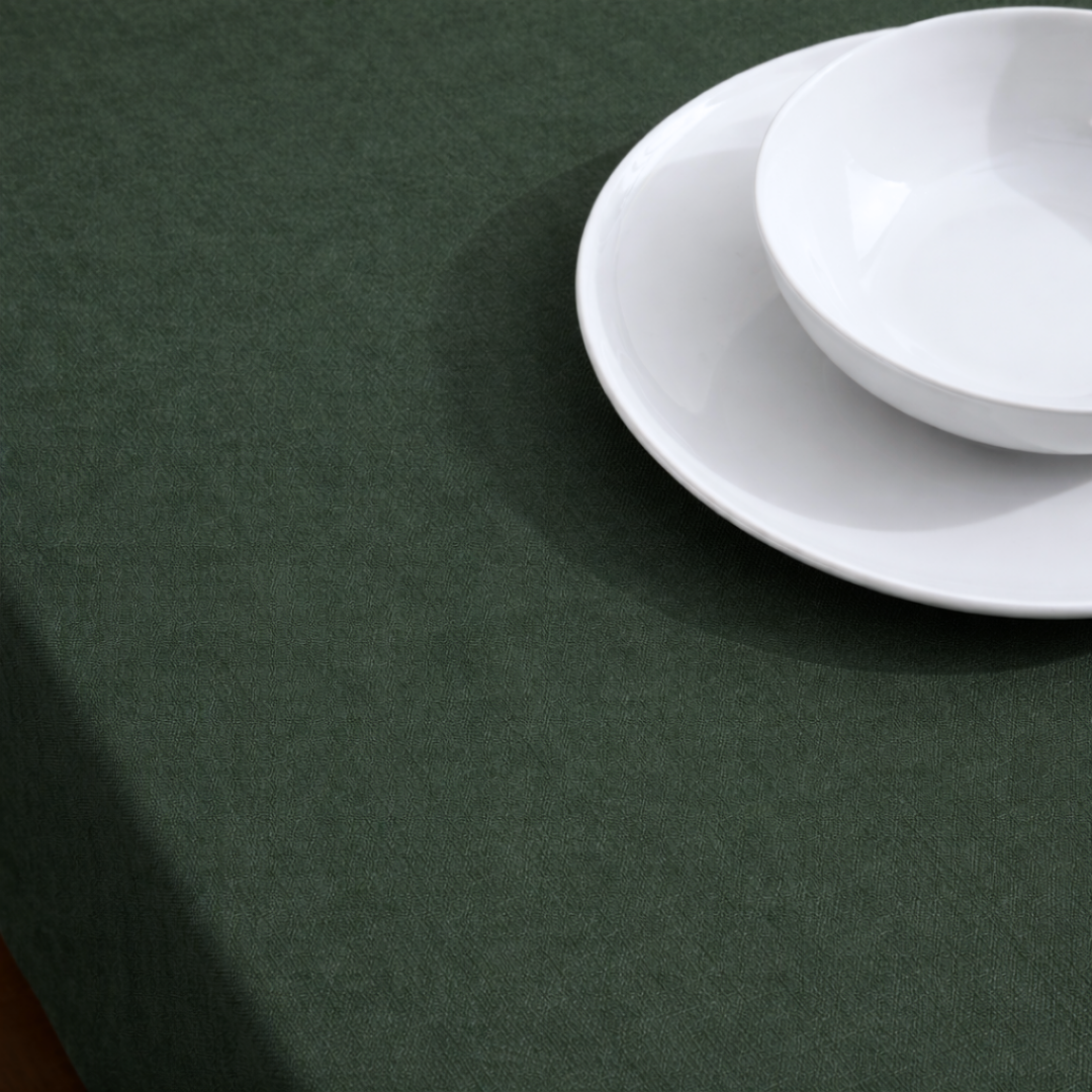 Genoa Woven Linen Stain Resistant Table Cloth White