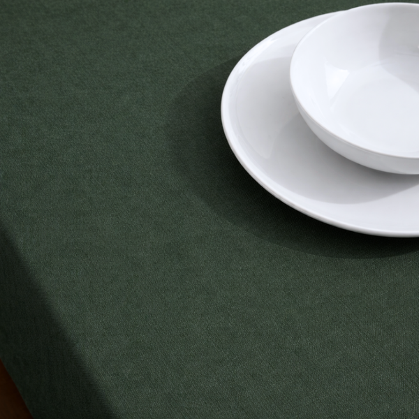 Genoa Woven Linen Stain Resistant Table Cloth White