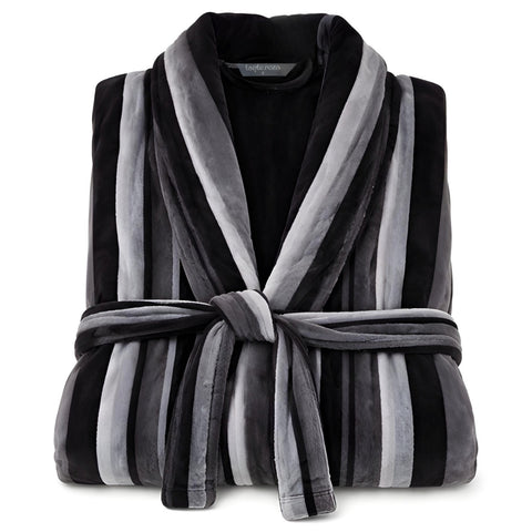 Stripe Premium 100% Cotton Men's Bathrobe Navy